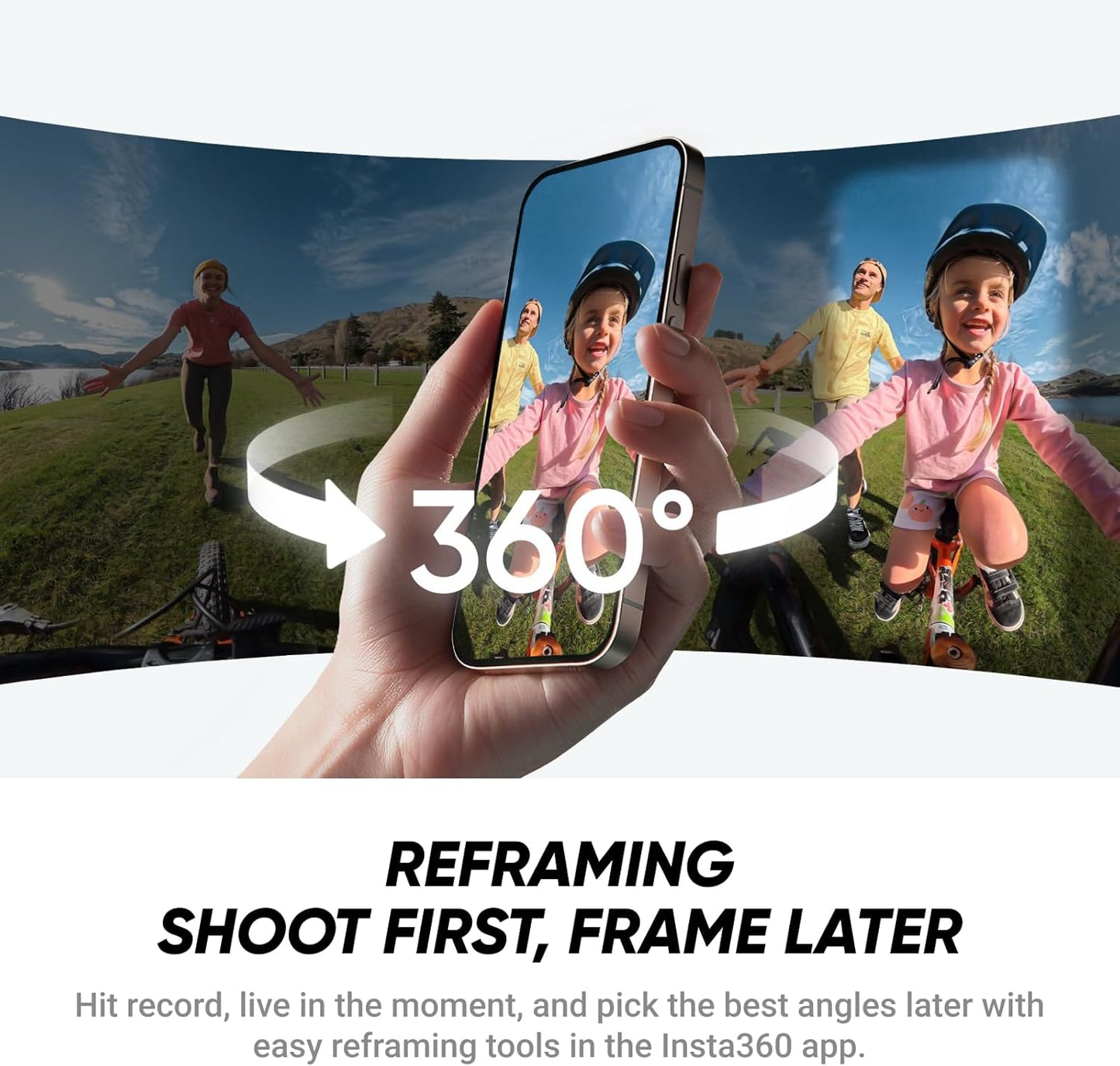 Insta360 X4 Air - Lightweight 165g 8K 360 Camera, Invisible Selfie Stick Effect, Replaceable Lenses, Shoot First & Frame Later, Built-in Wind Guard, FlowState Stabilization, AI-Powered App