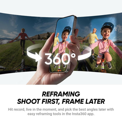 Insta360 X4 Air - Lightweight 165g 8K 360 Camera, Invisible Selfie Stick Effect, Replaceable Lenses, Shoot First & Frame Later, Built-in Wind Guard, FlowState Stabilization, AI-Powered App