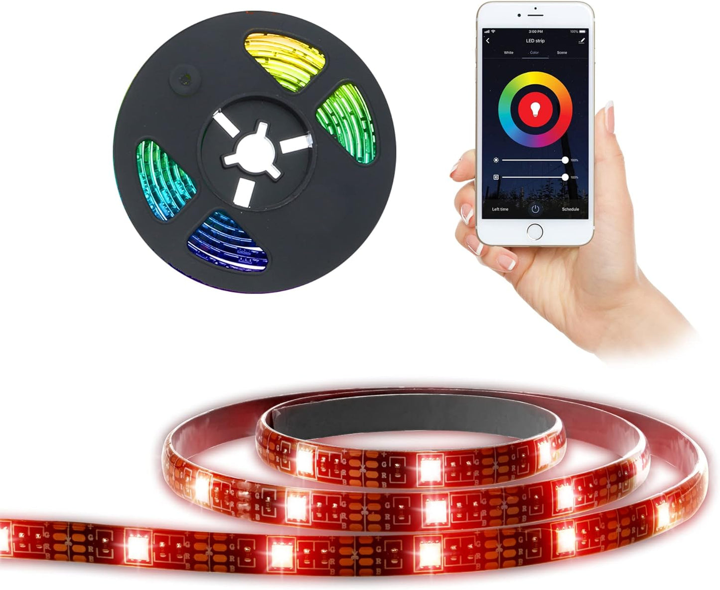 LED Strip Short Wi-Fi Multi-Color LED Light Strip Monster 6.5Ft, Smart App, Customizable Settings, Any Space, Voice-Control, Alexa, Google Assistant, Easy Installation