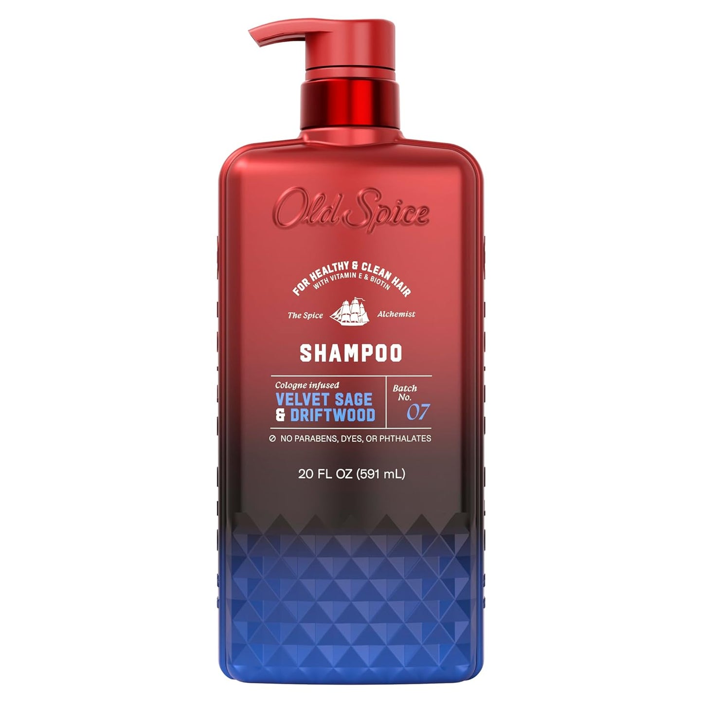 Old Spice Men's Shampoo, The Spice Alchemist Collection, 24/7 Cologne-Infused Velvet Sage & Driftwood Scent, Free of Parabens & Phthalates
