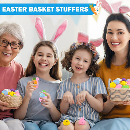 Bulk Easter Egg Fillers Toys Gifts for Kids, 100 PCS Mini Easter Squishies