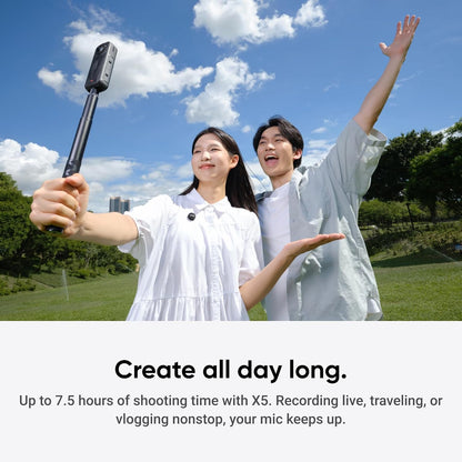 Insta360 Mic Air (1 TX + 1 RX), Noise Cancelling, 300m Range, Wireless Microphone for USB-C iPhone/Android/PC/Mac, Vlog, Streaming
