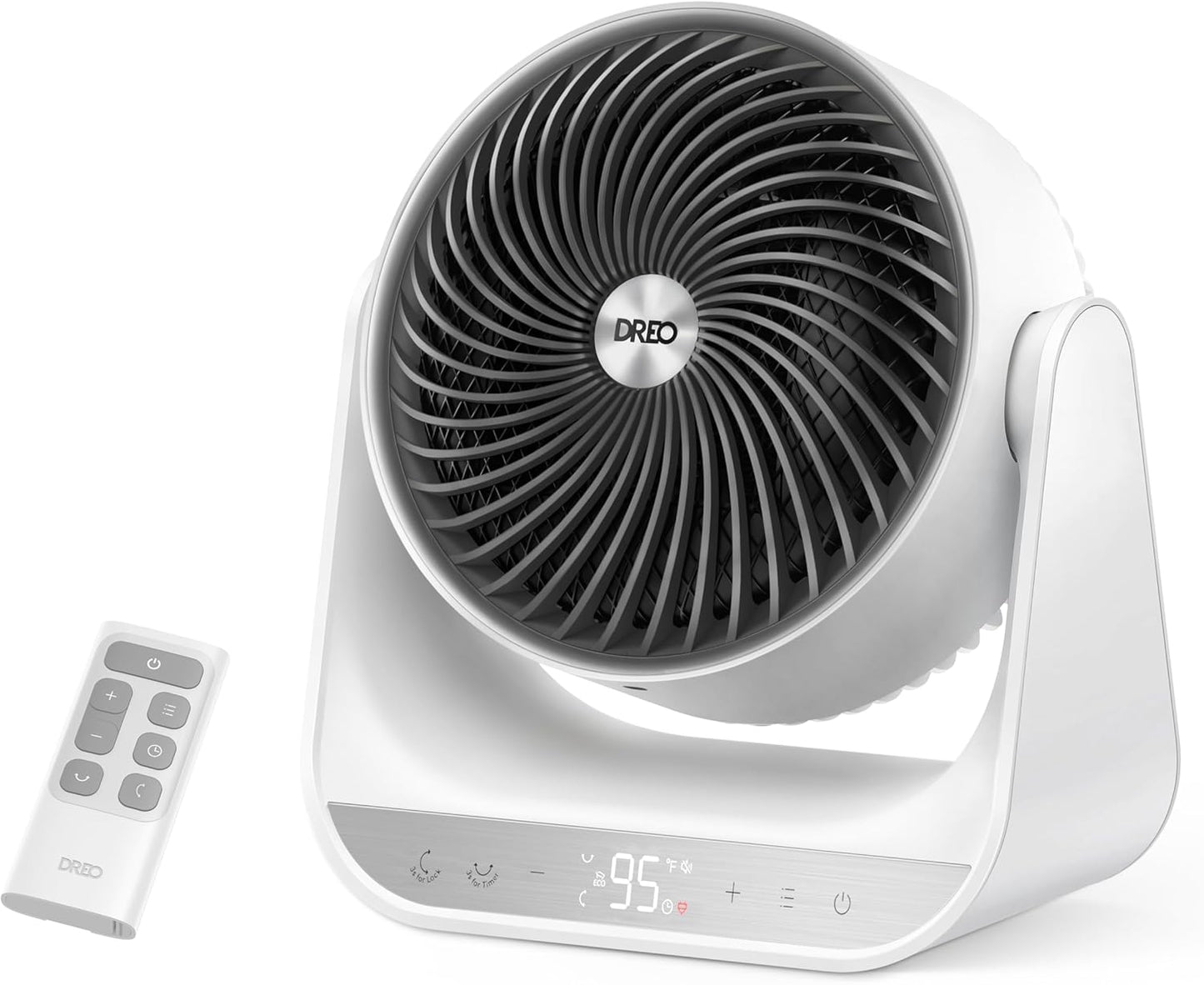 Verwarmer 714, 60° Vertikale & 90° Horisontale 3D Ossillerende Verwarming, 12 vt/s Langafstand-Sirkuleerder, 3 Hitte- & 3 Waaierventilatorinstellings, vir Binnenshuis – Wit