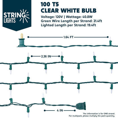Deursigtige Kersfees Stringligte Binne, 400 Stuks Mini Warmwit Feetjieligte, 26.1M Beligtingsdekor - Groen Draad