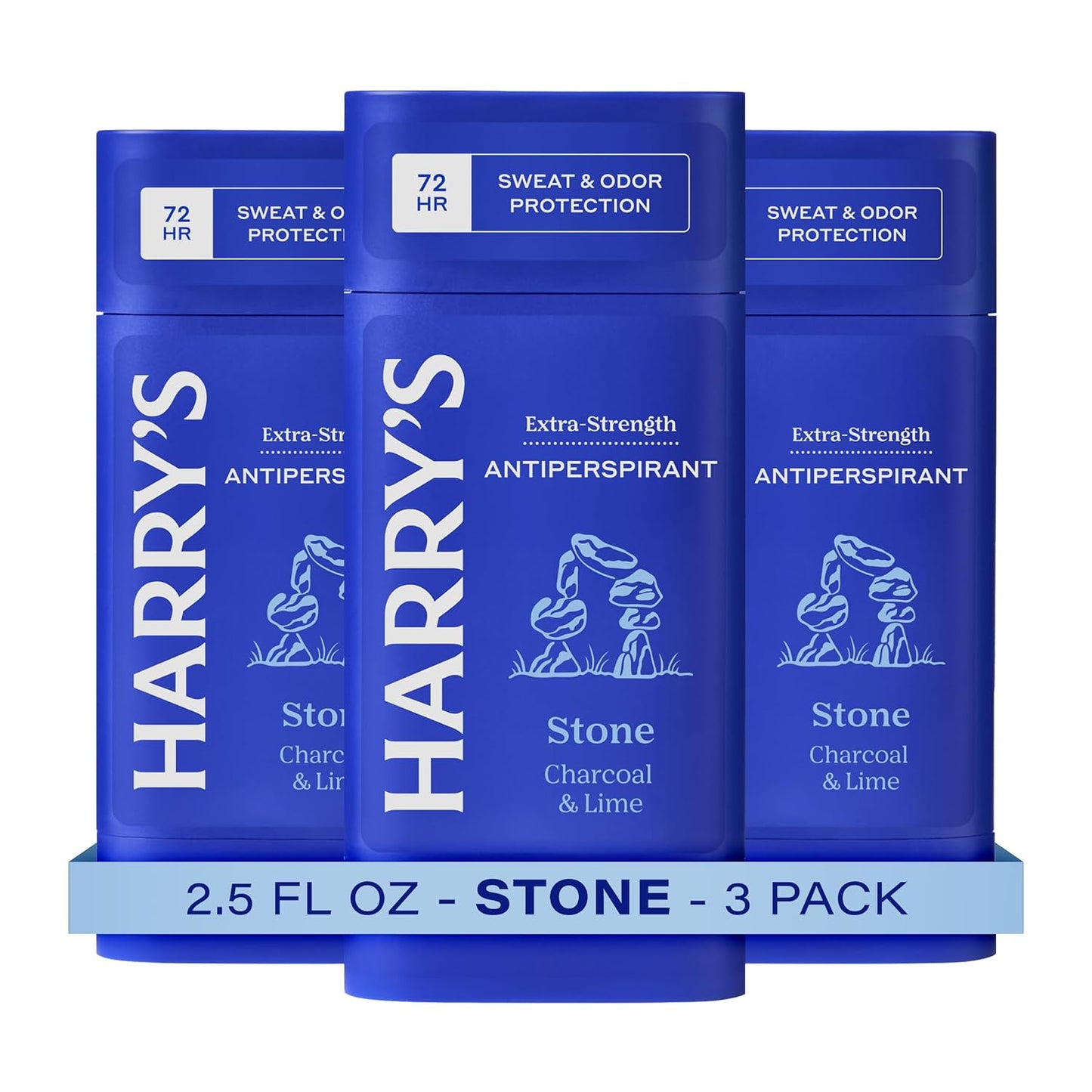 Extra-Strength Antiperspirant Deodorant, Sweat & Odor Control for Men - Stone, 2.5 oz (Pack of 3)