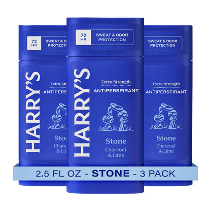 Extra-Strength Antiperspirant Deodorant, Sweat & Odor Control for Men - Stone, 2.5 oz (Pack of 3)