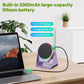 Wireless Induction Audio Bluetooth Speaker, 4 in 1 Phone Stand Speakers Amplifier with Colorful Ambient Light,360° Adjustable Holder- Purple