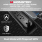 Monster 6ft Heavy Duty Black Power Strip and Tower Surge Protector, 1200 Joule Rating, 6 120V-Outlets, and 2 USB-A Ports- Ideal for Computers, Home Theatre, Home Appliances, and Office Equipment