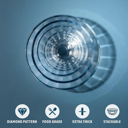 Glasmengbakke met Dekselstelle, 5-stukke Dik Glas-inmekaarpasbakke vir Kombuisbak, Maaltydvoorbereiding, BPA-vry, Skottelgoedwasser Veilig, 0.5/0.8/1.6/2.7/4.4 Qt