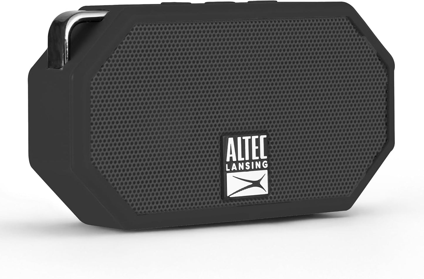 Altec Lansing Mini H2O - Waterdigte Bluetooth-luidspreker, IP67-gesertifiseer en dryf in water, kompakte en draagbare luidspreker vir stap, kamp, swembad en strand, Swart