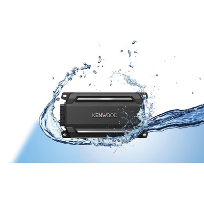 KENWOOD KAC-M5014 4-kanaal kompakte digitale versterker (600W) vir motors, marine, UTV- en motorsportvoertuie, soliede korrosiebestande aluminiumonderstel, IPX6, IPX7 & IP6X gesertifiseer en vibrasiebestand