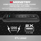 Monster 6ft Heavy Duty Black Power Strip and Tower Surge Protector, 1200 Joule Rating, 6 120V-Outlets, and 2 USB-A Ports- Ideal for Computers, Home Theatre, Home Appliances, and Office Equipment