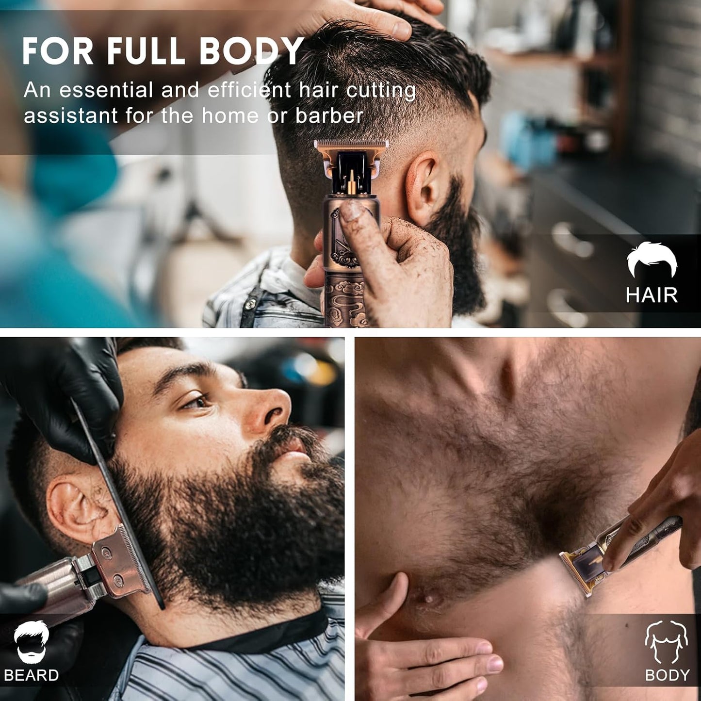 Professional Beard Trimmer for Men, Zero Gapped T-Blade Hair Clipper & Mustache Trimmer Kit with LCD Display, Precision Edgers for Haircut & Grooming, Barber-Grade Electric Shaver, Gifts for Men