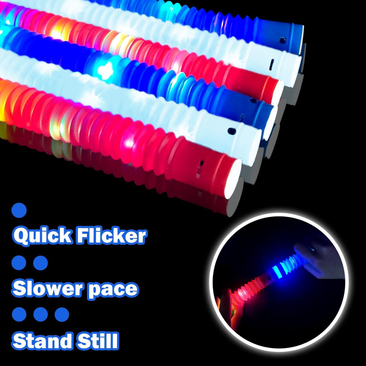 36 PCS Bulk Patriotic Party Favors - Glow Sticks Pop Tubes Toys for Kids