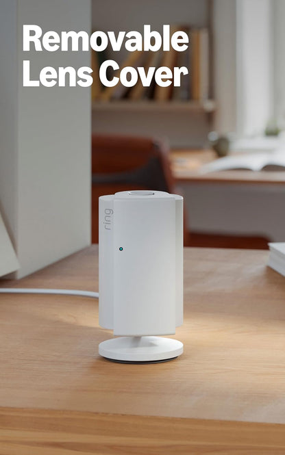 Ring Indoor Cam Plus 2K HD-sekuriteitskamera - (Wit) Nuutste Model