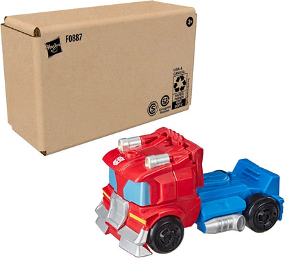 Transformers Playskool Heroes Rescue Bots Academy Team Optimus Prime, 4.5-Inch Action Figure, Kids Converting Robot Toy, (Ages 3+)