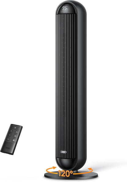 Toringwaaier en Verhitter Kombinasie, 29.2vt/s Staande 17 Vlakke, 6 Modes, 120° Ossilasie, 42 Duim, 12H Aanskakeltydhouer, 25dB Stil, m/ Afstandsbediening, vir Kantoor, Groot Vertrek - Swart