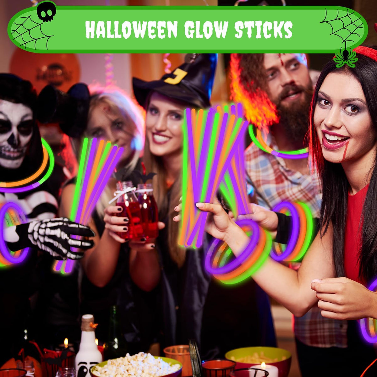 72-300 PCS Halloween Glow Sticks for Kids, Light Up Party Favors Toys Gifts