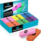 Neon Erasers for Kids – 12-Pack Bulk Pencil Erasers for School, Office, and Art Supplies – Fun Bright Colors, Smudge-Free, Latex-Free