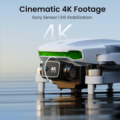 Drone w/ EIS 4K Camera, GPS Drone 5.0" Screen on Controller, 10KM Long Range, AI Track & Orbit Mode - Lightweight (Foldable)