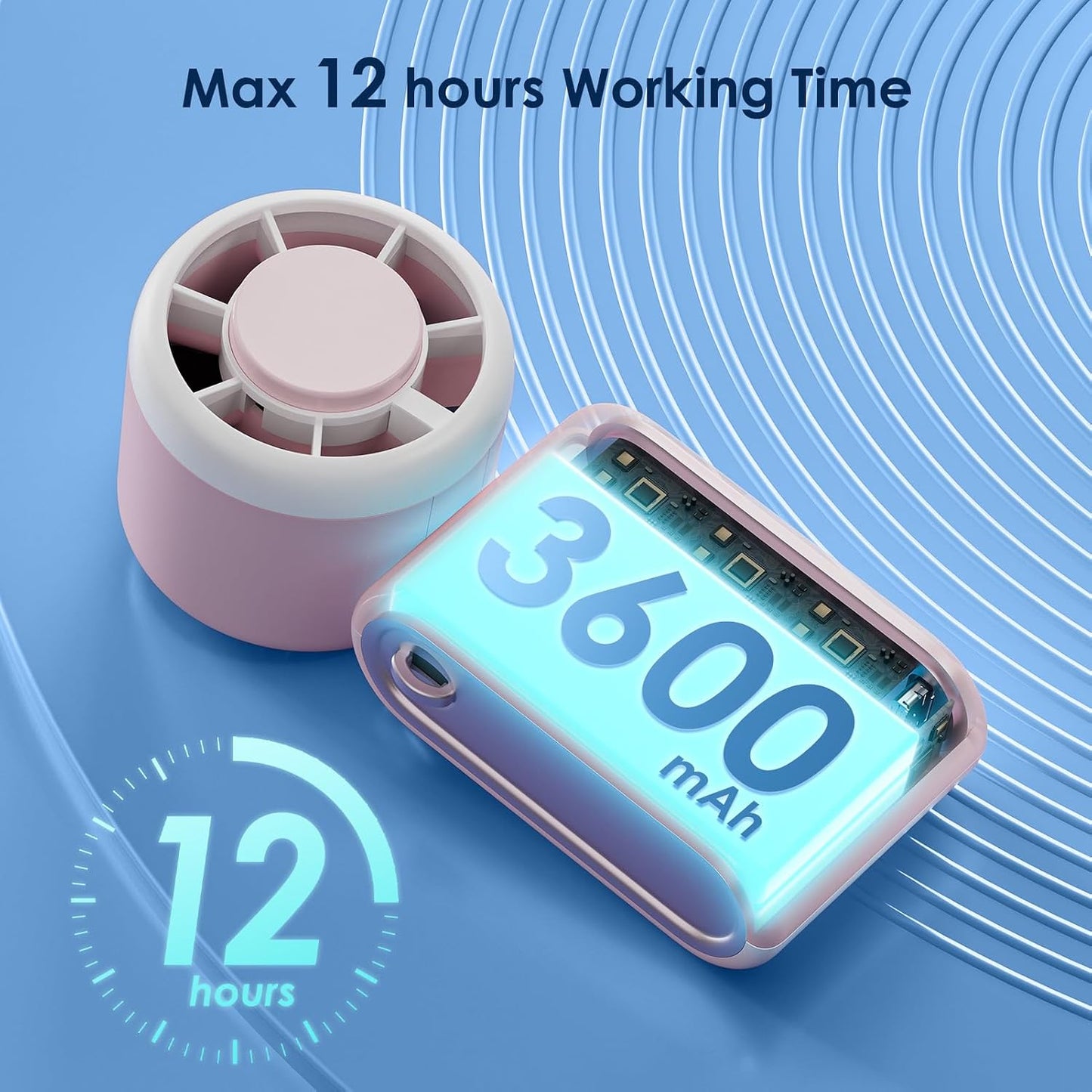 Mini Draagbare Handheld Turbowaaier 12H Herlaaibaar - Pienk