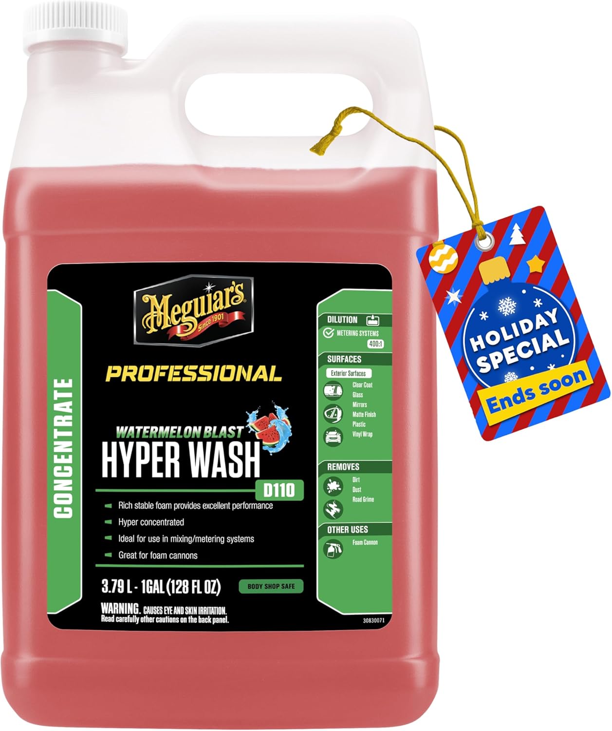 Meguiar's Hyper Wash Skuimende Karwas Lig Vuilheid Op en Laat 'n Ryk Glans – 1 Gallon (Verpakking Kan Verskil)