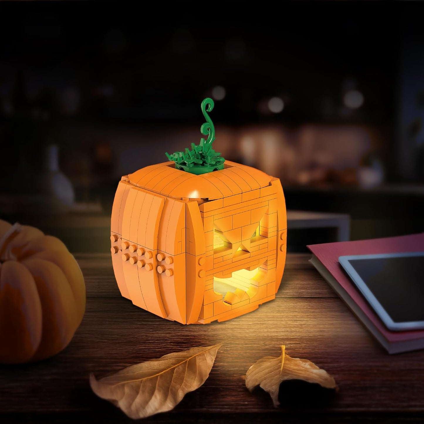 Brickcraft Brick O’-Lantern Building Kit, 233 Pieces | Halloween Pumpkin