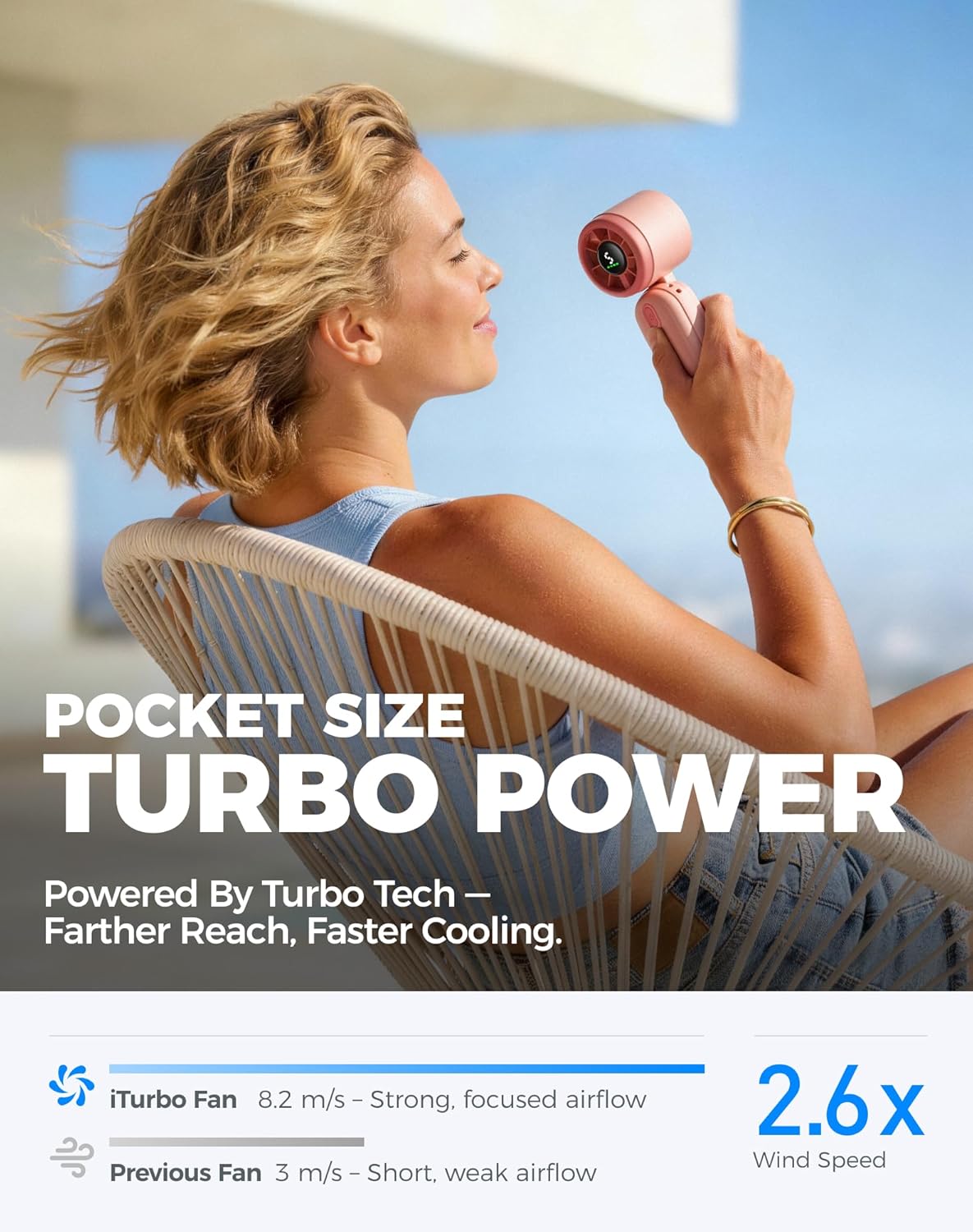 Mini Handheld Turbowaaier 4000mAh 3-in-1 Draagbaar - Pienk
