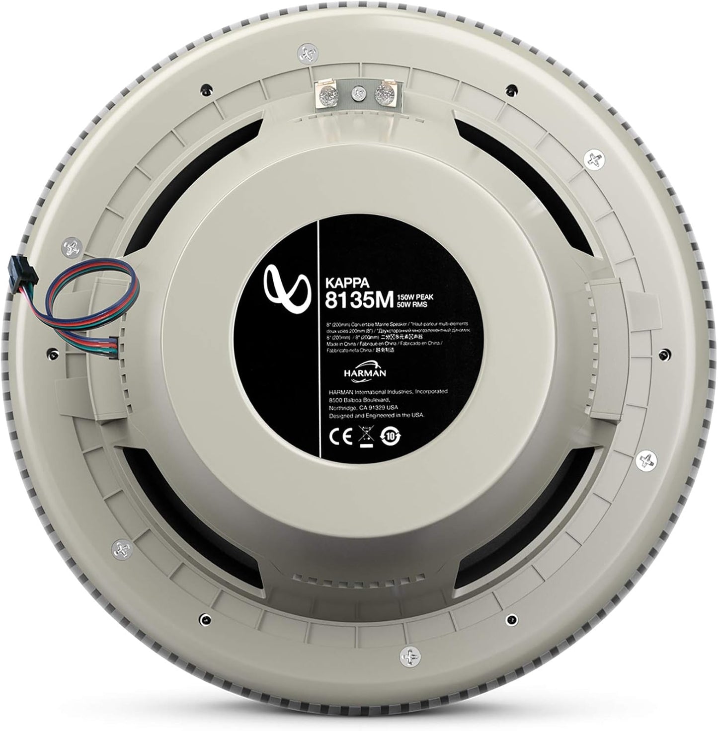 Infinity Kappa Marine 8 Inches Premium 3-Way RGB LED Convertible Speakers - Titanium