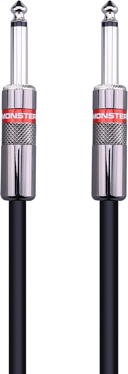 Monster Prolink Classic Speaker Cable - 12FT Straight to Straight Instrument Cable - Straight 1/4-Inch Plugs - Guitar Cord w/Superior Signal Transfer, Noise Reduction, Duraflex Outer Jacket