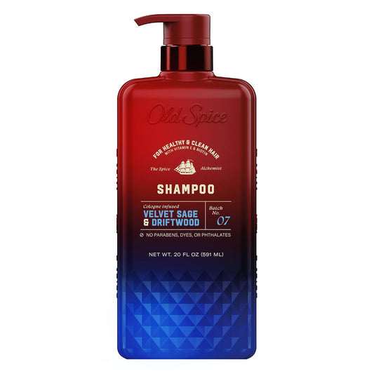 Old Spice Men's Shampoo, The Spice Alchemist Collection, 24/7 Cologne-Infused Velvet Sage & Driftwood Scent, Free of Parabens & Phthalates