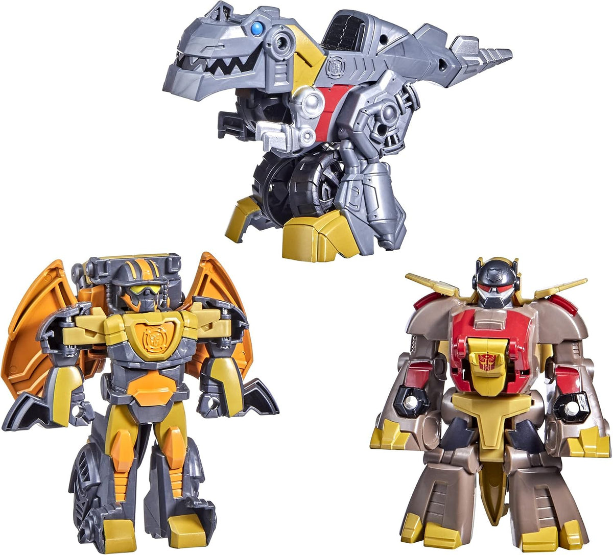 Transformers Dinobot Adventures Dinobot Squad Grimlock, Dinobot Snarl, and Predaking 3-Pack Converting Figures, 4.5-Inch Toys, Ages 3 and Up (Amazon Exclusive)