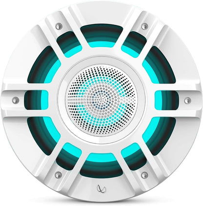 Infinity Kappa Marine Series White 8" Premium 3-Way RGB LED Convertible Speakers - White