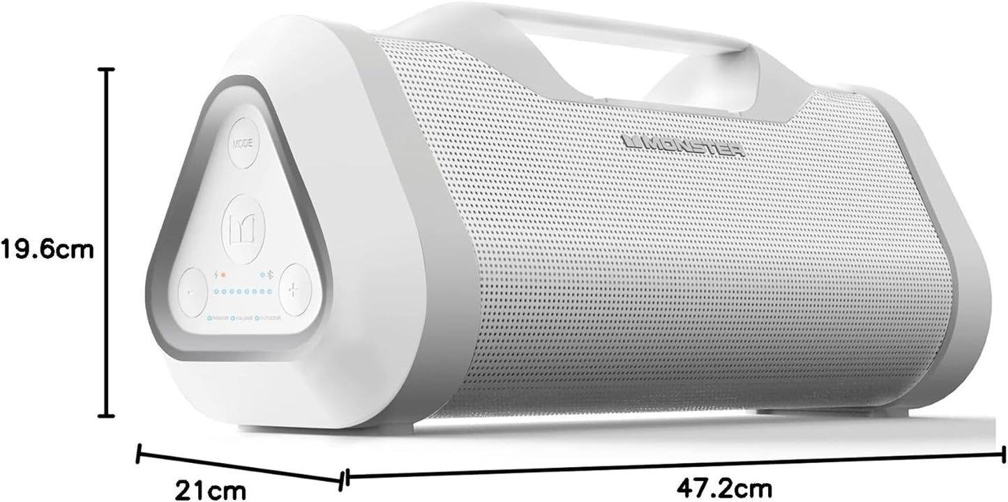 Monster Blaster 3.0 Portable Speaker, 120W Wireless Bluetooth Speaker, IPX5 Rechargeable Waterproof Bluetooth Speaker with USB Charge Out & Aux Input