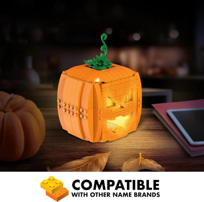 Brickcraft Brick O’-Lantern Building Kit, 233 Pieces | Halloween Pumpkin