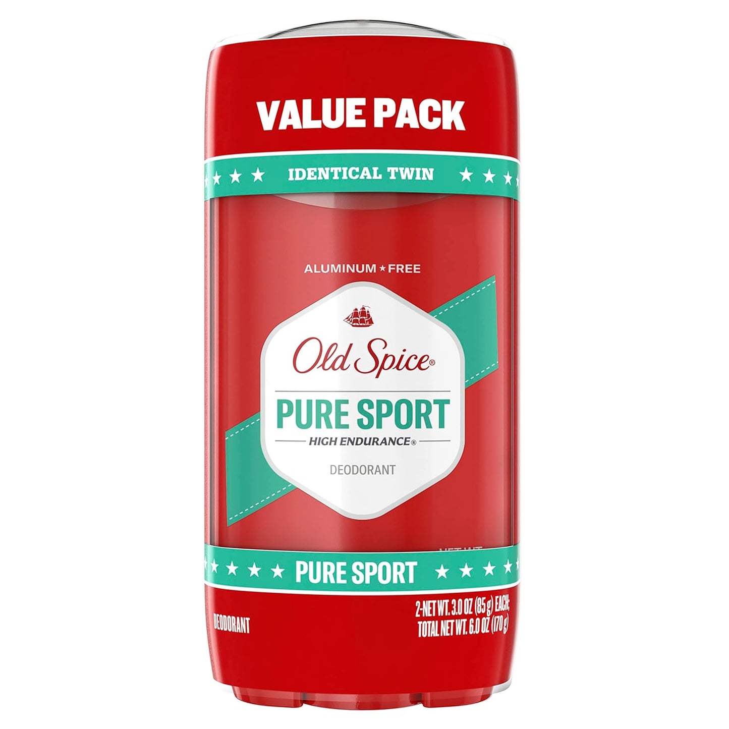 Old Spice Aluminum Free Deodorant For Men, 24/7 Sweat Defense & Odor Protection - Pure Sport Scent (Pack of 2)