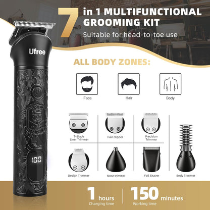 Beard Trimmer for Men, Electric Razor Shavers for Men, Cordless Hair Clippers, 7 in 1 Beard Grooming Kit for Mustache Body Nose Hair and Facial, Gifts for Men…