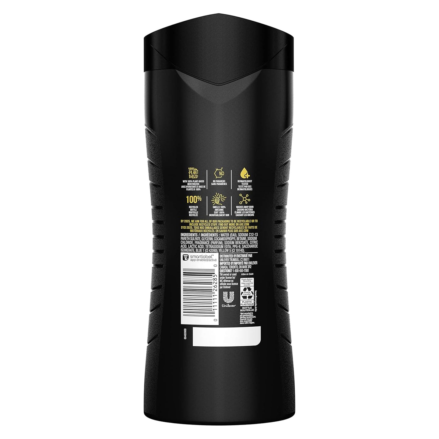 AXE Body Wash Apollo Long Lasting Freshness Sage & Cedarwood Men's Body Wash with Odor-Busting Prebiotics - 16 oz (Pack of 4)