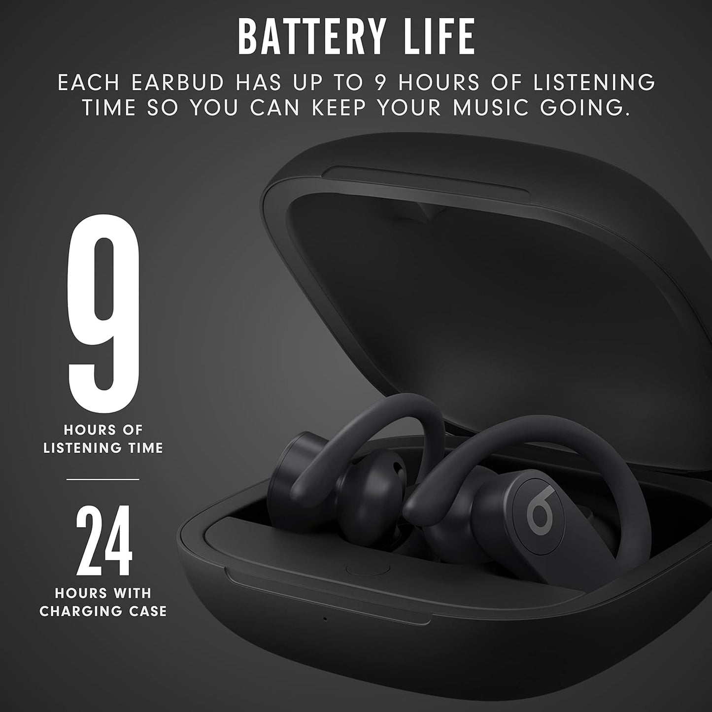 Beats Powerbeats Pro Wireless Earbuds Apple H1 Headphone Chip Class 1 Bluetooth Headphones 9 Hours of Listening Time Sweat Resistant Built-In Microphone - Black