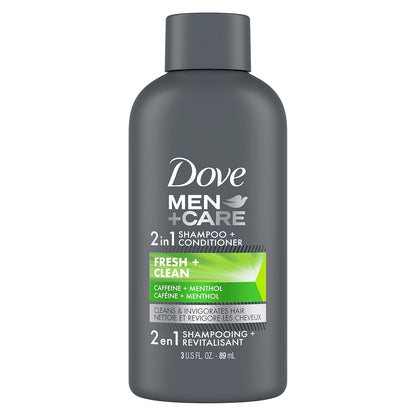 Dove Men Extra Fresh 13.5oz Body Wash & 3oz 2-in-1 Shampoo Conditioner for Men's Skin & Hair