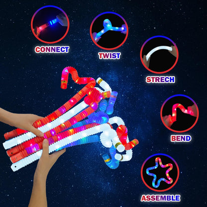 36 PCS Bulk Patriotic Party Favors - Glow Sticks Pop Tubes Toys for Kids