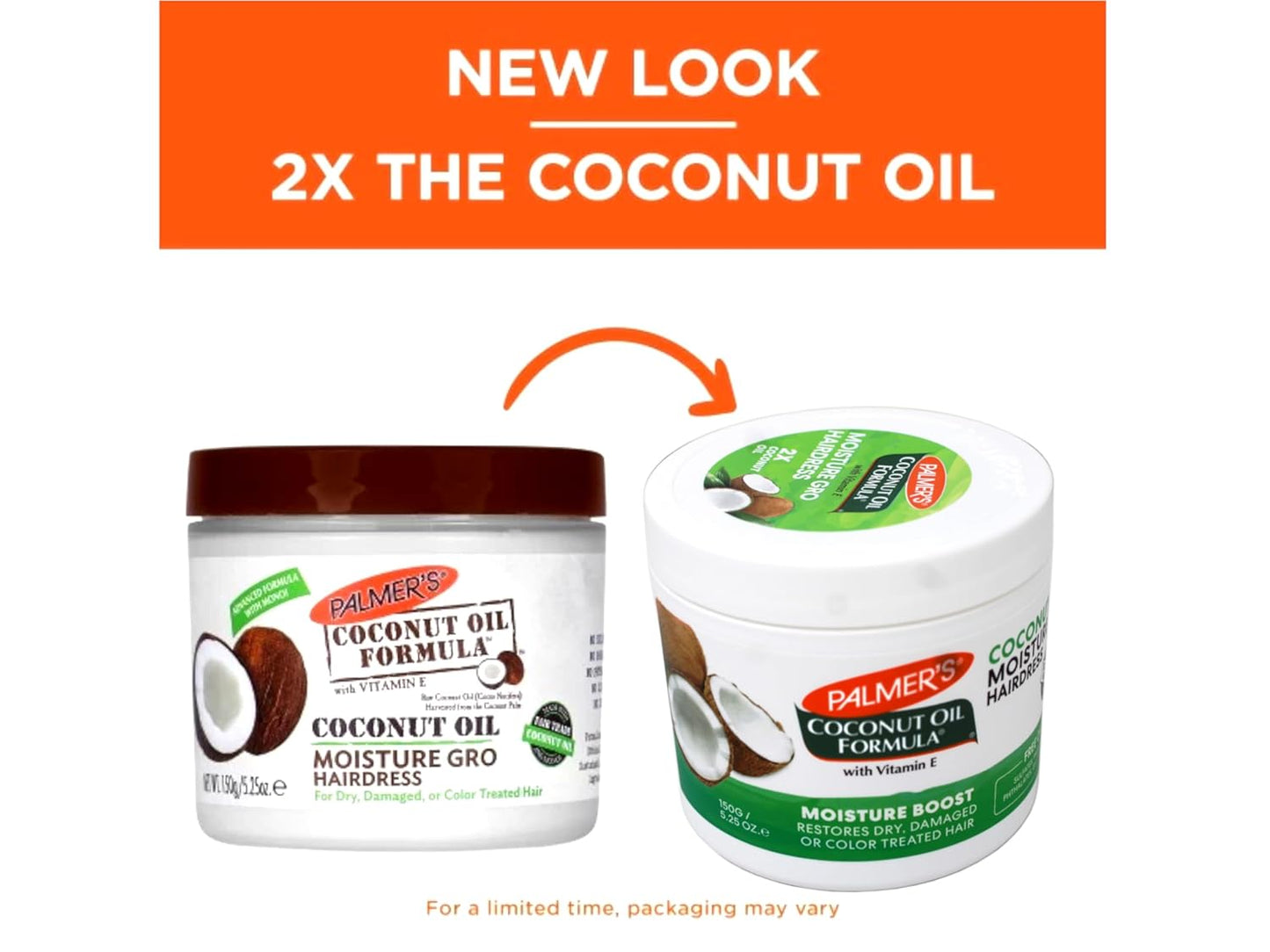 Palmer's Coconut Oil Moisture Boost Gro Hairdress Jar Restores dry damaged or Color treated Hair  - 5.25 oz (155ml)