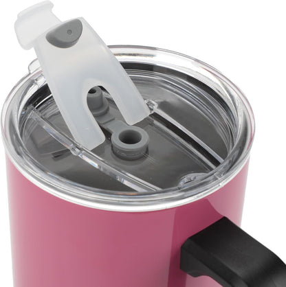 Insulated Stainless Steel Tumbler w/ Reusable Straw & Leak-Proof Lid Easy Carry Handle 40oz (Melody Face)
