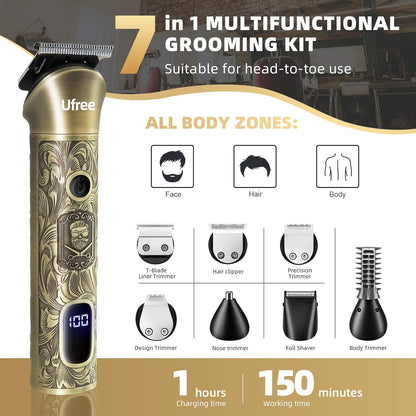 Beard Trimmer for Men and Mustache T Blade Liners Trimmer Set, Shaving Kit for Mustache Body Nose Ear Hair Facial, Electric Razor for Men