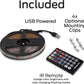 Monster 13.1ft Color Flow Multi-Color LED Light Strip, Indoor, Fun Flash Mode, Remote Control, Dimmable, Self Adhesive, Timer, 120 RGB+IC LEDs, USB Powered, Multi-White, Sound Reactive
