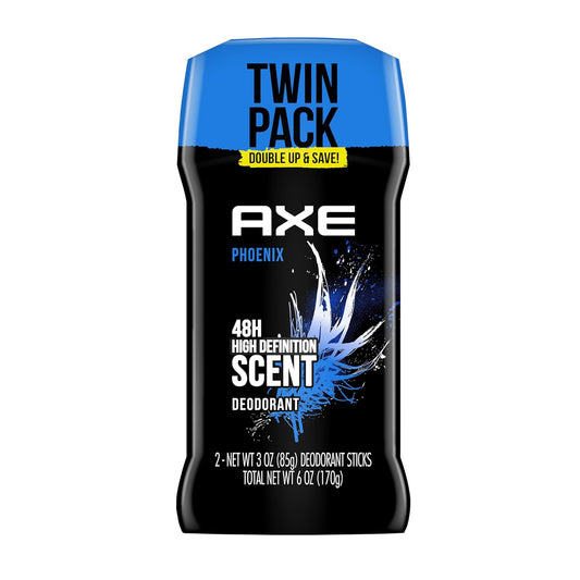 AXE Dual Action Deodorant Stick For Long Lasting Odor Protection, Phoenix Crushed Mint & Rosemary Scent - 3oz (Pack of 2)