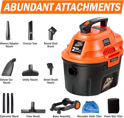 Armor All AA255W Nat/Droë Nutsvakuum 2.5 Gallon - 120 Volt (WS) Oranje/Swart