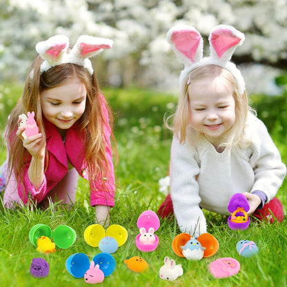 Easter Basket Essentials for Kids, 36 PCS Mochi Squishy W/ 36 Plastic Eggs