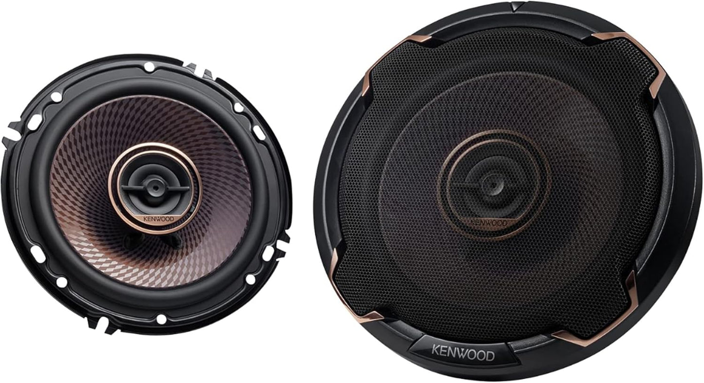Kenwood KFC-651 Concert Series Motorklankluidsprekers (Paar) - 6.5" 2-rigtingluidsprekers, 320W (100 RMS), 4-Ohm Impedansie, Polipropileen-woofer & Gebalanseerde Koepelhoëtone