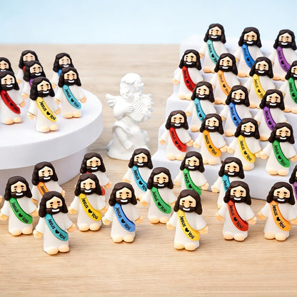 50-210 PCS Mini Jesus Figurines Bulk w/ Pouch-Christian Party Favors Gifts